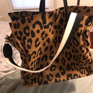 Clare V tote leopard
